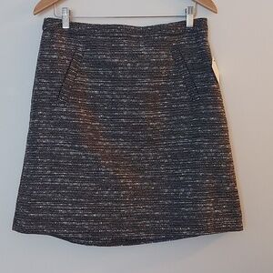 NWT Halogen A Line Mini/Midi Skirt Textured with Zip Back Size 10